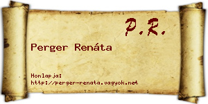 Perger Renáta névjegykártya